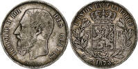 Belgium 5 Francs, 5 Frank Coin, Leopold II, Silver, KM:24 -