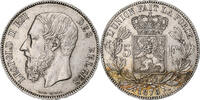 Belgium 5 Francs, 5 Frank Coin, Leopold II, Silver, KM:24 -