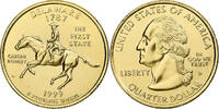 United States Quarter Delaware, U.S. Mint, gold-plated coin -