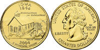 United States Quarter Iowa, United States Mint, Denver, Gold plated -