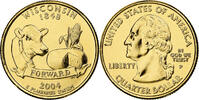 United States Quarter Wisconsin, U.S. Mint, golden, Copper-Nickel Clad -