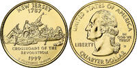 United States Quarter New Jersey, U.S. Mint, golden, Copper-Nickel Clad -