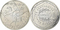 France 10 Euro Euros des régions, Rhône-Alpes, Paris, Silver -