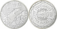 France 10 Euro Euros des régions, Poitou-Charentes, Paris, Silver -