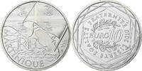 France 10 Euro Euros des régions, Martinique, Paris, Silver -