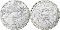 France 10 Euro Euros des régions, Basse-Normandie, Paris, Silver -