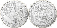 France 10 Euro Euros des régions, Martinique, Paris, Silver -