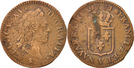 France Sol Coin, Louis XV, Sol à la vieille tête, Troyes -