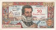 France 50 Nouveaux Francs on 5000 Francs 1959 Henri IV, 1959-03-05, F.98 AU(50-53)