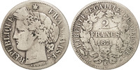 France 2 Francs Coin, Cérès, Bordeaux, Silver, KM:817.2 -