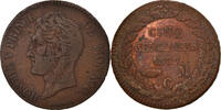 Monaco 5 Centimes, Cinq Coin, Honore V, Copper -