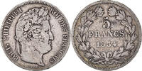 France 5 Francs Coin, Louis-Philippe, Paris, Silver -