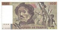 France 100 Francs Delacroix, B.158, Fayette:69bis.2b, KM:154e -