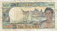 Tahiti 500 Francs Banknote, KM:25d -