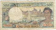 Tahiti 500 Francs Banknote, KM:25d -