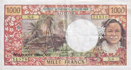 Tahiti 1000 Francs Banknote, TAHITI PACIFIC STATES, KM:27c -
