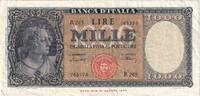 1000 Lire 1947 Italien Geldschein, 1947-08-14, KM:72c, SS+ SS+