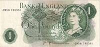Great Britain 1 Pound Banknote, Undated (1960-78), KM:374g -