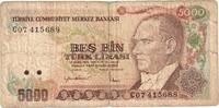 Turkey 5000 Lira Banknote, KM:197 -