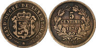 Luxembourg 5 Centimes William III, Utrecht, Bronze, KM:22.1 -