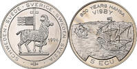 Sweden 5 Ecu 800 Years Hansa Visby, Copper-nickel, KM:17 -