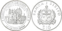 Samoa 10 Dollars Elizabeth II, Glamis Castle, Silver -