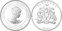 5 Dollars 1994 Barbados Elizabeth II, PP, Silber, STGL, KM:54 STGL