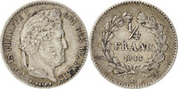 France 1/4 Franc Coin, Louis-Philippe, Lille, Silver -