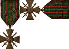 France Medaille Croix de Guerre, WAR, 2 Citations, Excellent Quality -