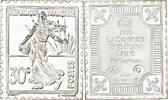 France Medaille Timbre, La Semeuse sur Fond Ligné, 30 Centimes, Silver -