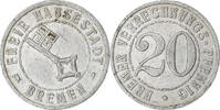 Germany 20 Pfennig Freie Hansestadt, Bremen, Aluminum -