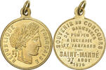 France Medaille Concours de Pompes à Incendie, Saint-Mandé, Brass -