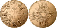 France Medaille Voeux, Nouvelle Année, Signes Zodiacaux, Gilt Bronze, Corbin -