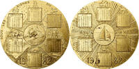 France Medaille Calendrier, Signes du Zodiaque, Gilt Bronze, Fourbé -