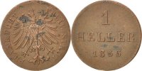 German States Heller Coin, FRANKFURT AM MAIN, Copper, KM:351 -