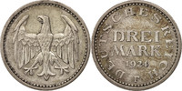 GERMANY, WEIMAR REPUBLIC 3 Mark Coin, Stuttgart, Silver -