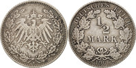 GERMANY - EMPIRE 1/2 Mark Coin, Munich, Silver, KM:17 -