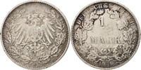 GERMANY - EMPIRE 1/2 Mark Coin, Karlsruhe, Silver, KM:17 -