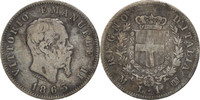 Italy Lira Coin, Vittorio Emanuele II, Milan, Silver, KM:15.1 -