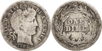 United States Dime Coin, Barber Dime, U.S. Mint, Philadelphia -