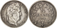 France 1/4 Franc Coin, Louis-Philippe, Lille, Silver -