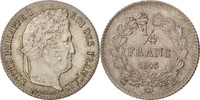 France 1/4 Franc Coin, Louis-Philippe, Rouen, Silver -