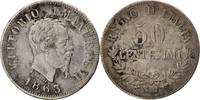Italy 50 Centesimi Coin, Vittorio Emanuele II, Naples -