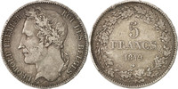 Belgium 5 Francs, 5 Frank Coin, Leopold I, Silver, KM:3.2 -