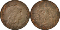 France 10 Centimes Coin, Dupuis, Paris, Bronze, KM:843 -