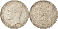 Belgium 5 Francs, 5 Frank Coin, Leopold I, Silver, KM:17 -
