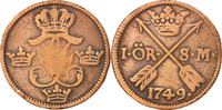 Sweden Ore, S.M. Coin, Frederick I, Copper, KM:416.1 -