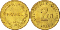 France 2 Francs Coin, France Libre, Philadelphia, Brass -