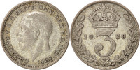 Great Britain 3 Pence Coin, George V, Silver, KM:813a -