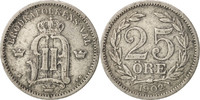 Sweden 25 Öre Coin, Oscar II, Silver, KM:739 -